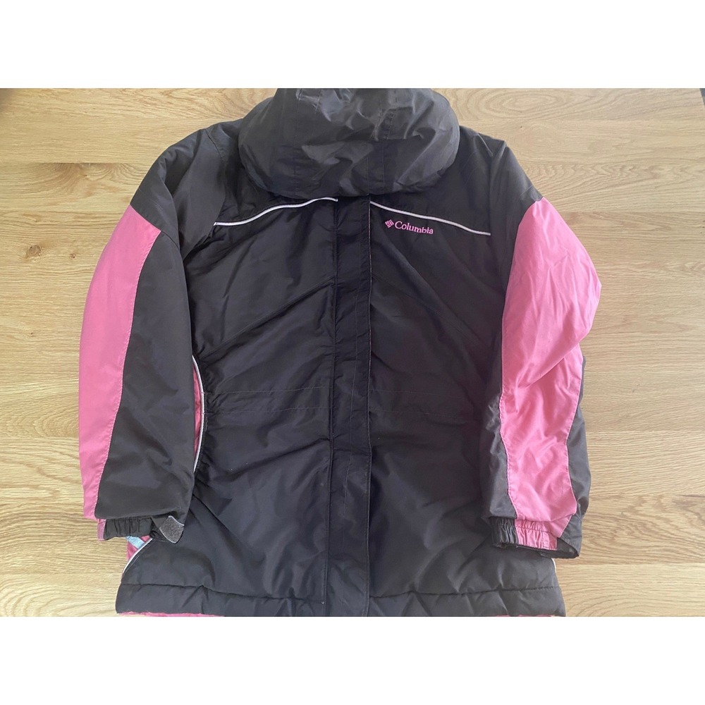 Columbia Girls Pink Brown Insulated Winter Jacket Size Youth 14/16 Hooded XG3220
